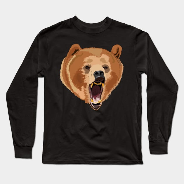 Grizzly bear Long Sleeve T-Shirt by STARSsoft